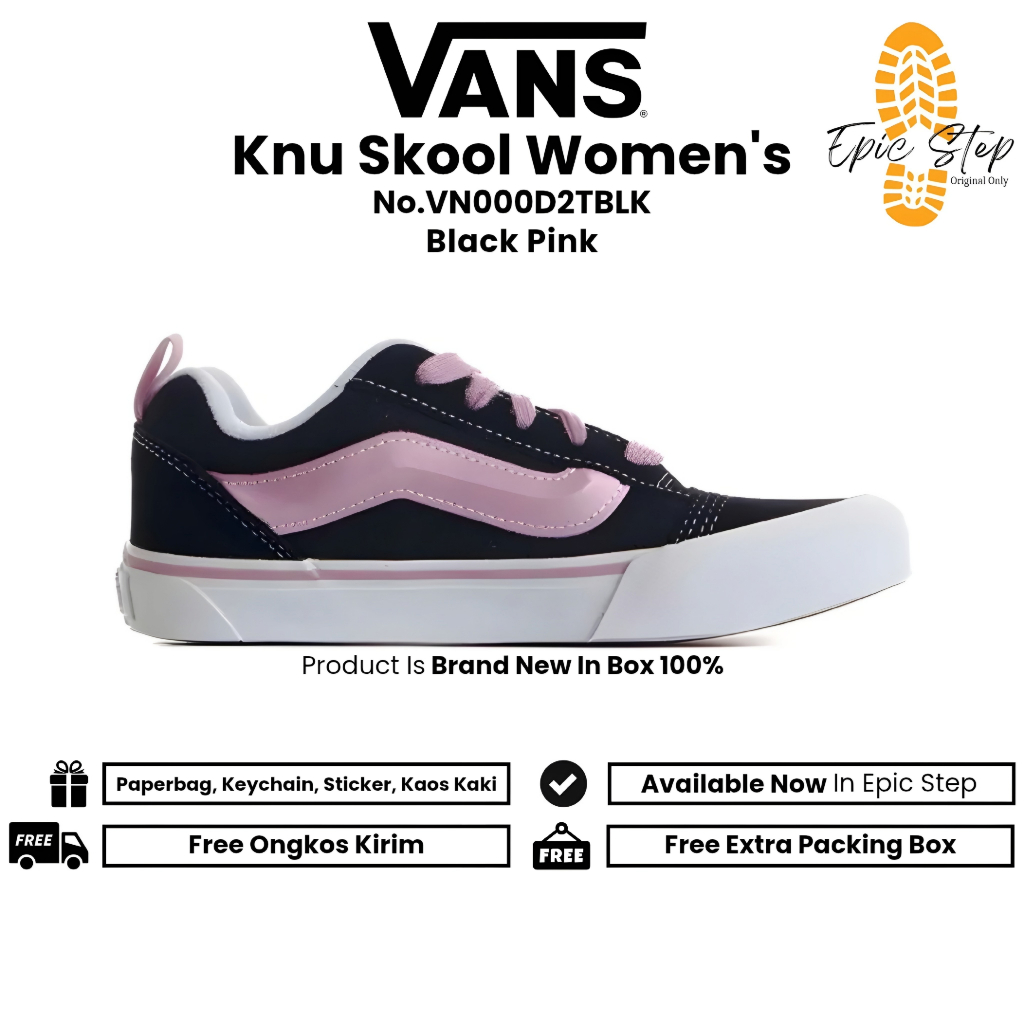 Sepatu Vans Knu Skool Black Pink Original