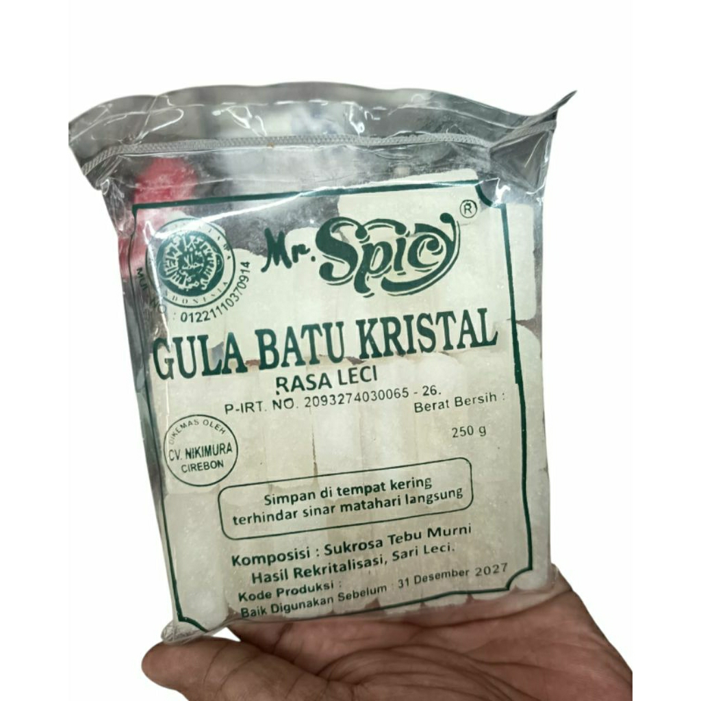 

Gula Batu Kristal Mr.spicy rasa leci 250gr