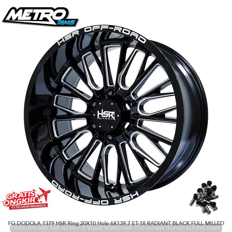 Terbaru velg model celong premium ring 20x10 black untuk mobil ford ranger hilux double LC HSR R20
