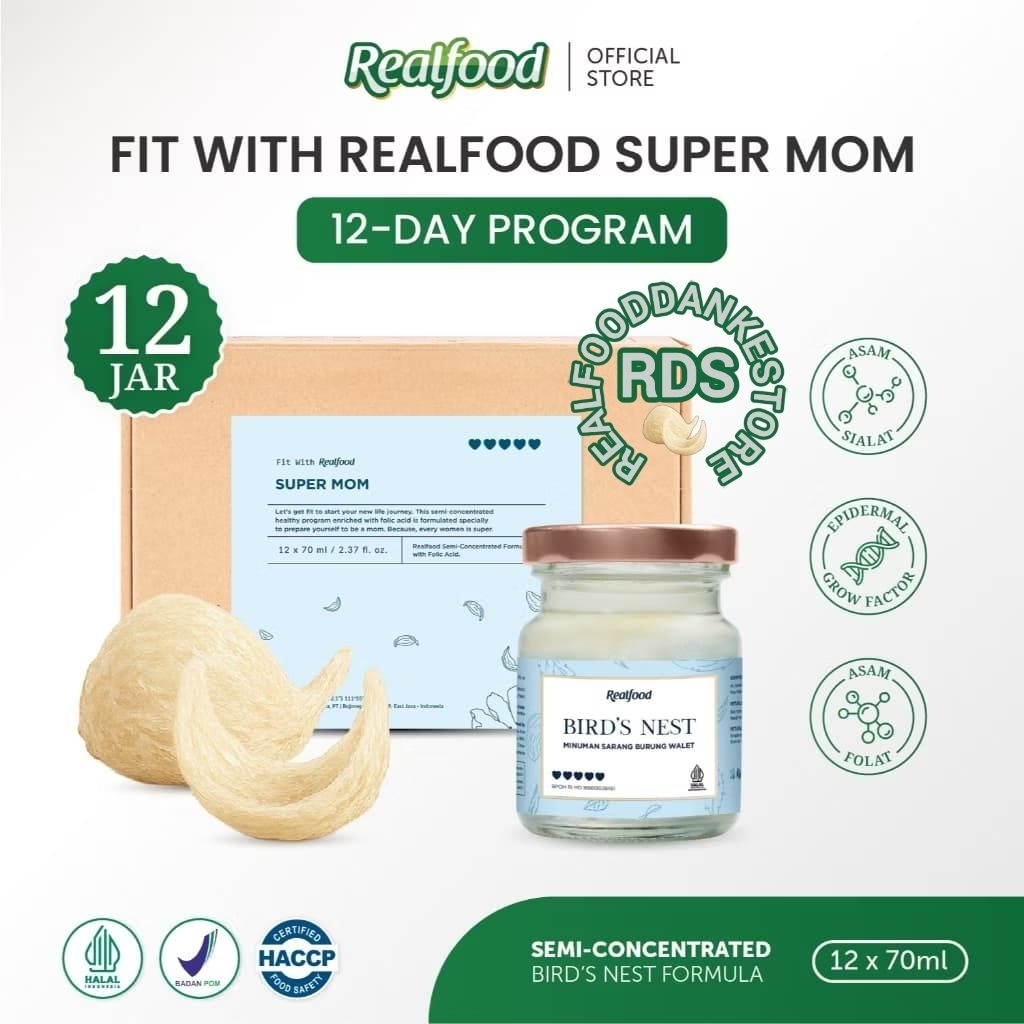 

Realfood Super Mom Promil 6 Botol & 12 Botol Diskon Harga ( Minuman Sarang Burung Walet ) RDS