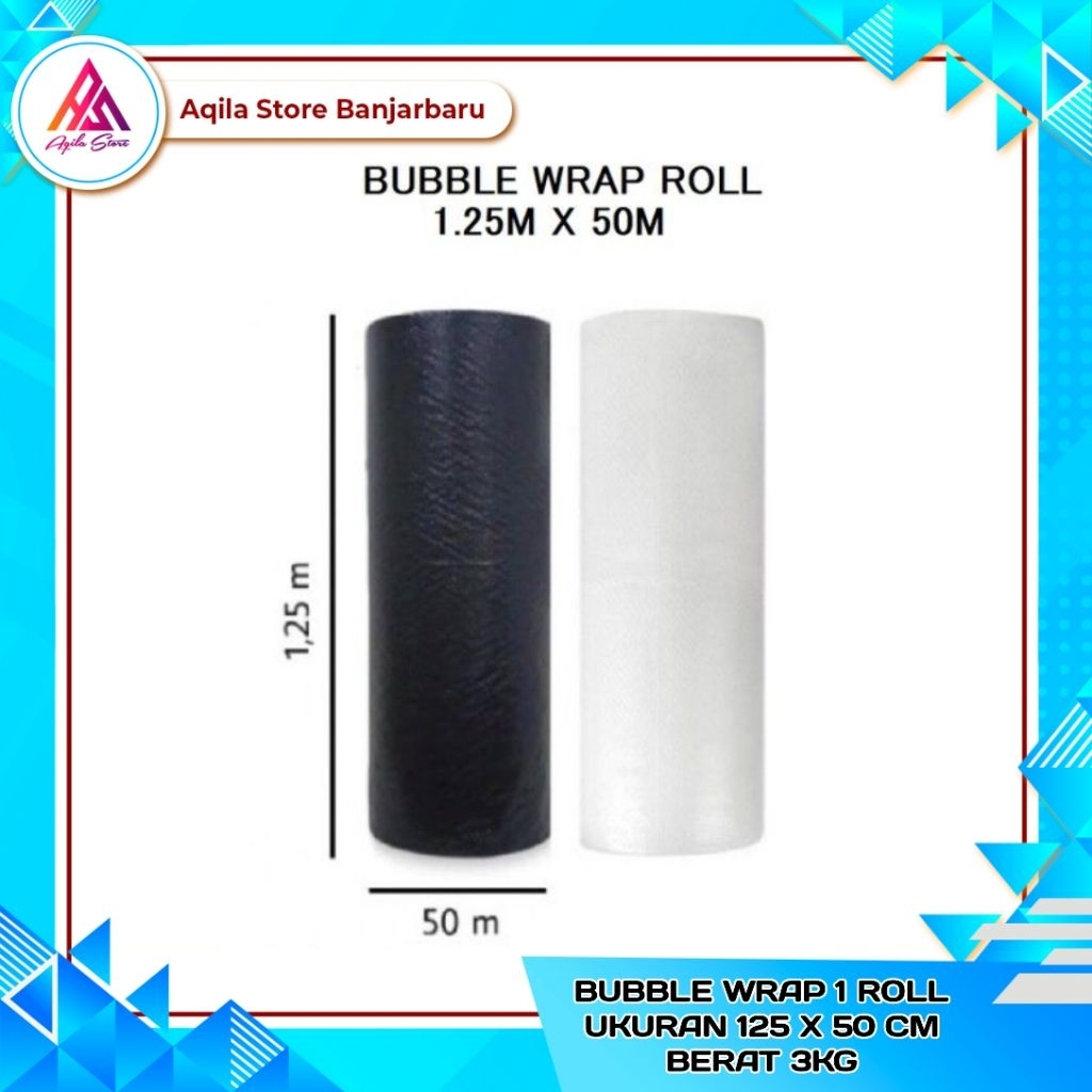 

Bubble wrap 1 Roll Uk 125 x 50 cm / Bubble Wrap Bening Dan Hitam 1 Gulung / Bubble Wrap Hitam 3kg