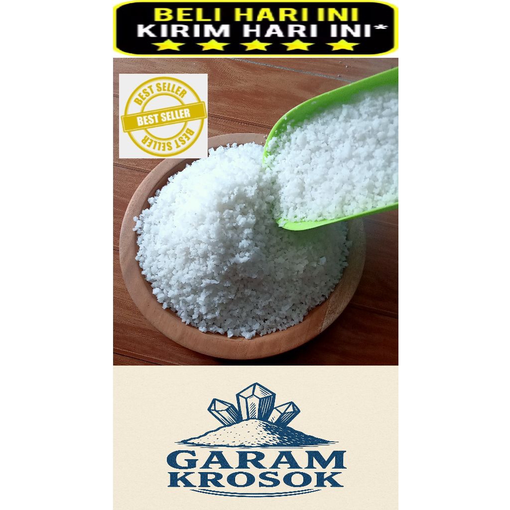 

Garam Kasar Garam Krosok Asli dari petani garam Bersih putih kualitas super
