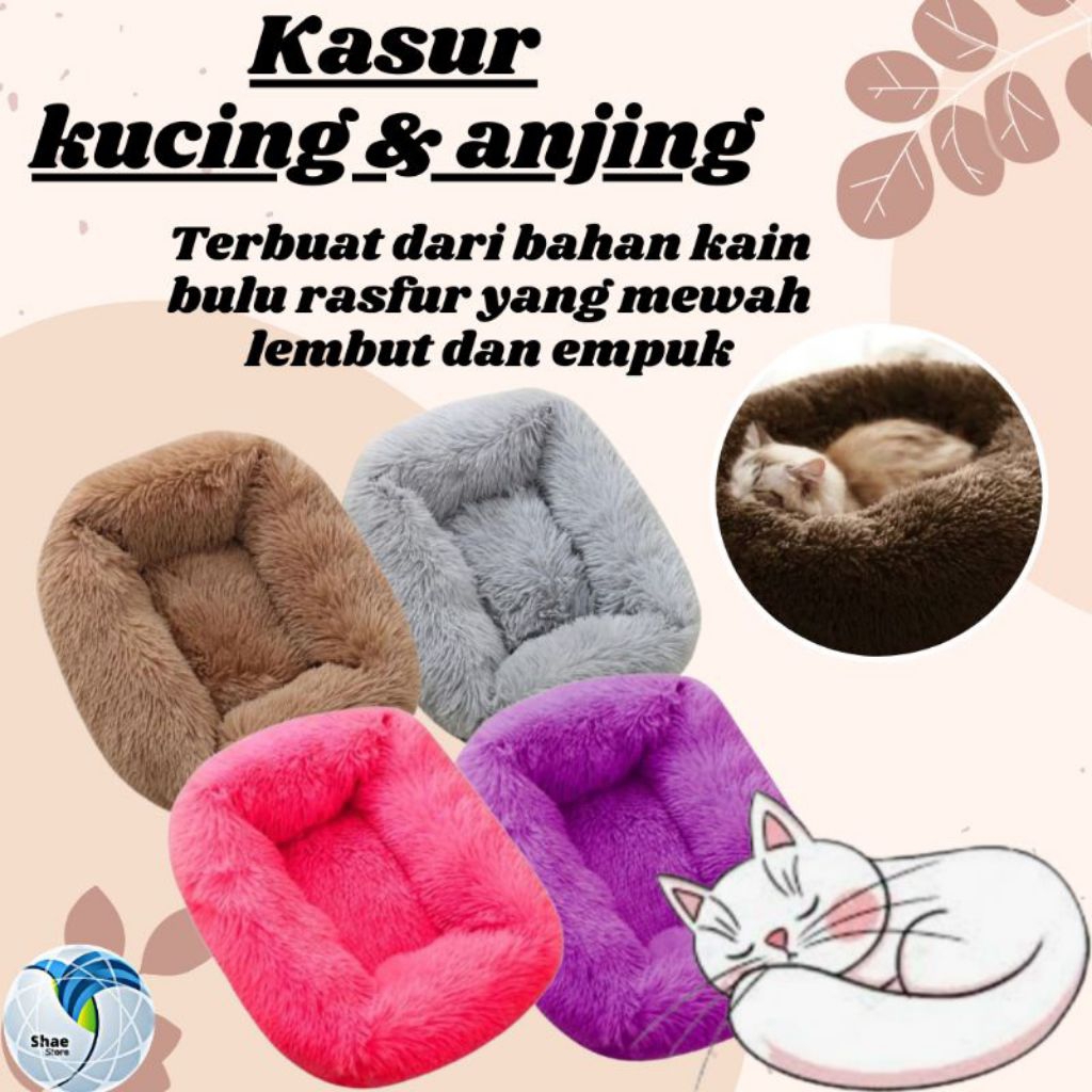 Kasur Kucing/Anjing Bulu Rafsur Empuk