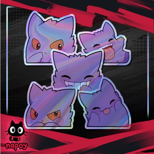 

Stiker Hologram Anime Game Pokemon Gengar Pack