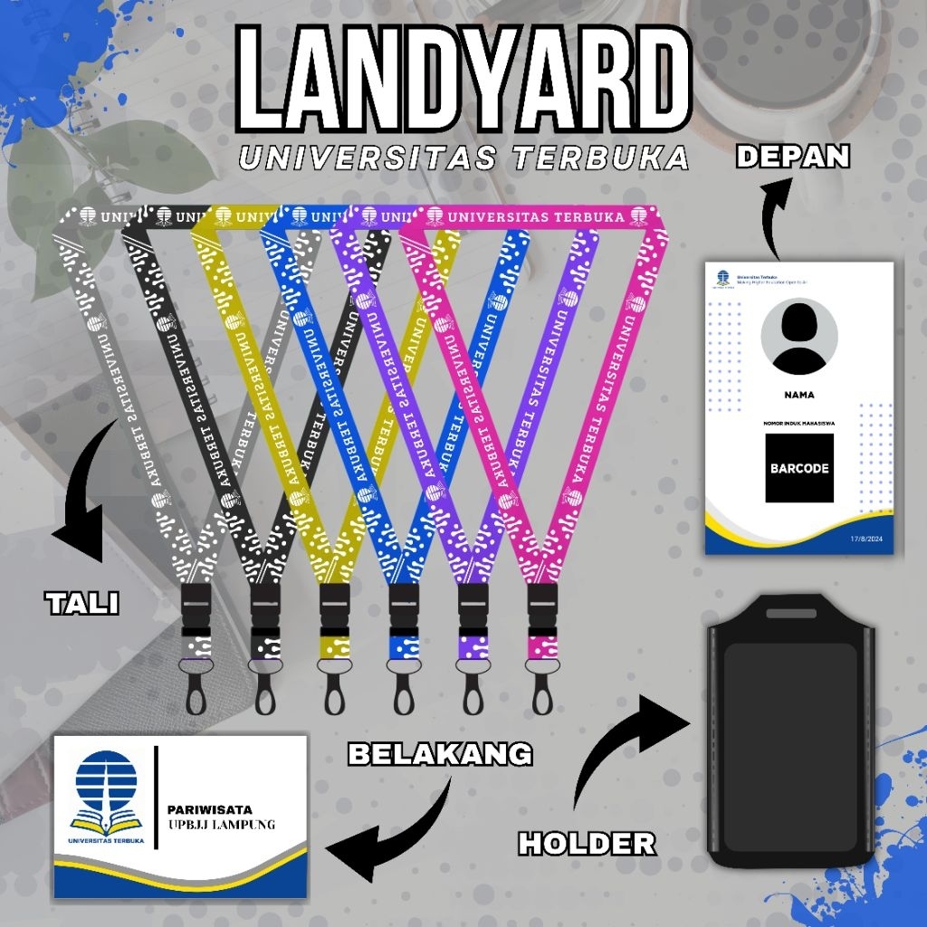 

Landyard / ID Card Custom | Universitas Terbuka {READY STOK} Pre Order