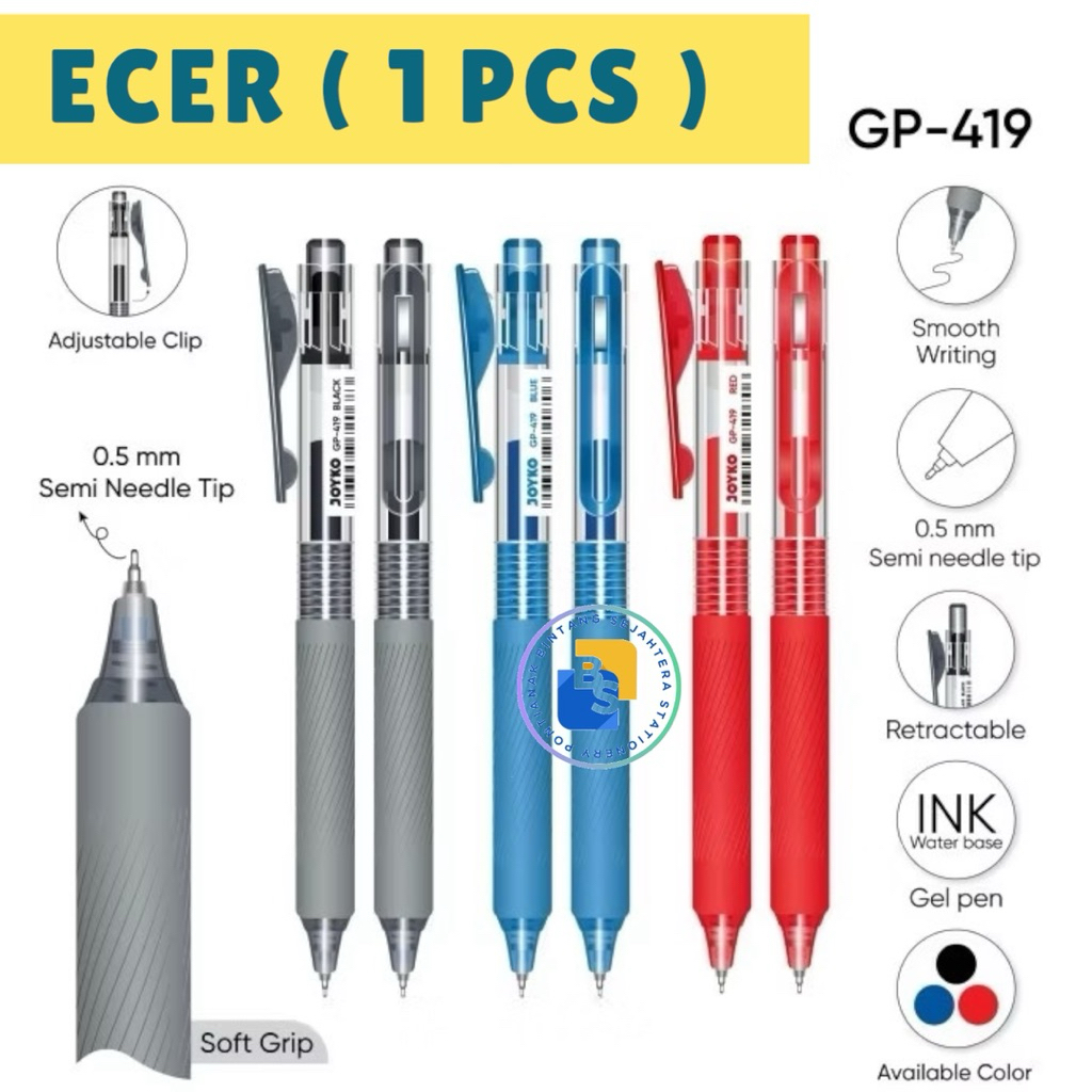 

1 Pcs - Gel Pen Pulpen Pena Joyko GP-419 0.5 mm