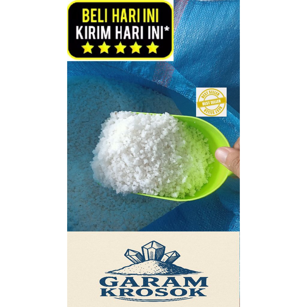

Garam Krosok /Garam kasar Asli dari Air Laut /Garam ikan/NaCl Natrium Chloride/Aquascape garam non yodium