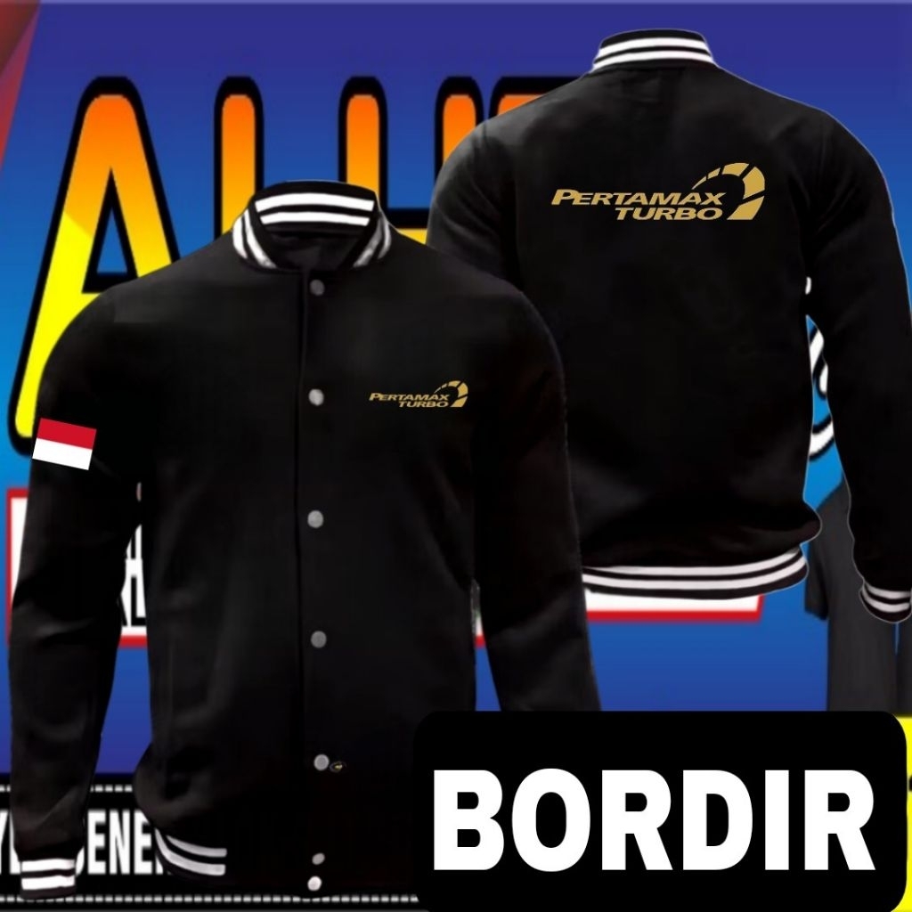 jaket bordir Pertamax turbo Jaket Pertamax turbo jaket varsity Pertamax turbo jaket baseball pertama