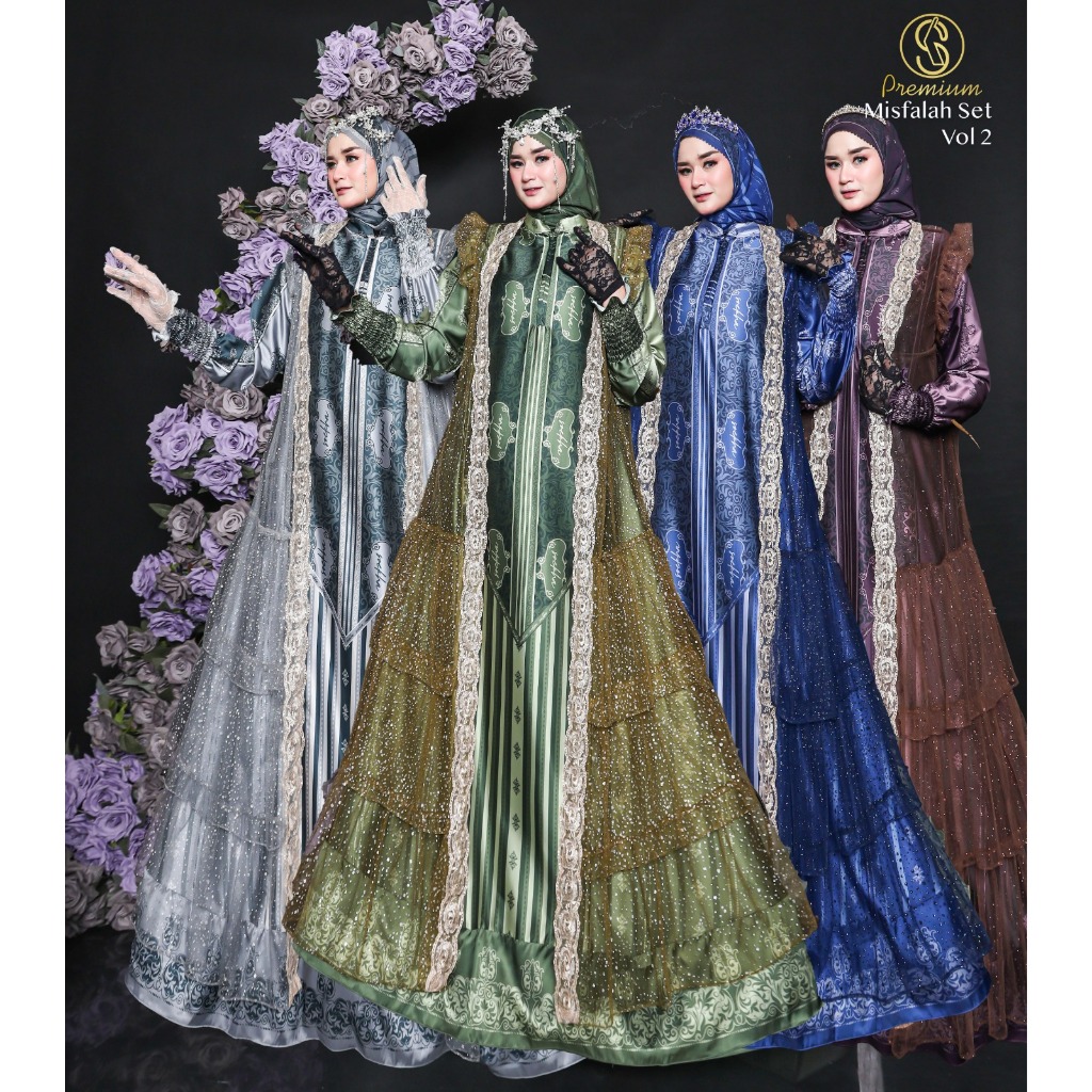 Gamis Abaya Armany Silk Printing Set Outer Tile Sugar Candy Misfalah Vol 2 Series by Soekha Premium.