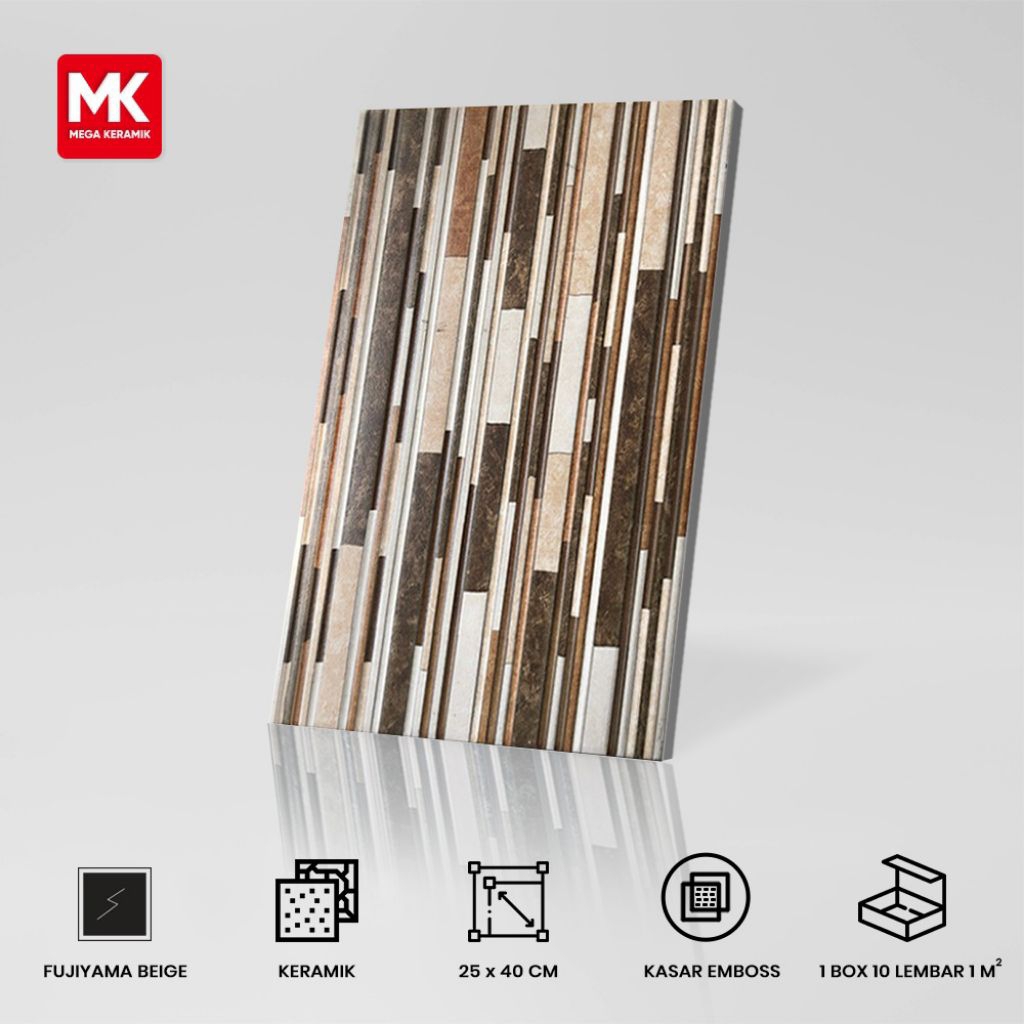 Keramik Dinding Kasar & Matt Fujiyama Beige 25x40