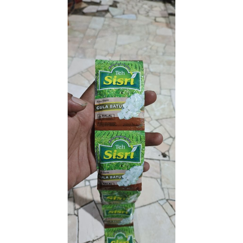 

Teh Sisri Rasa Gula Batu per renceng isi 10 sachet