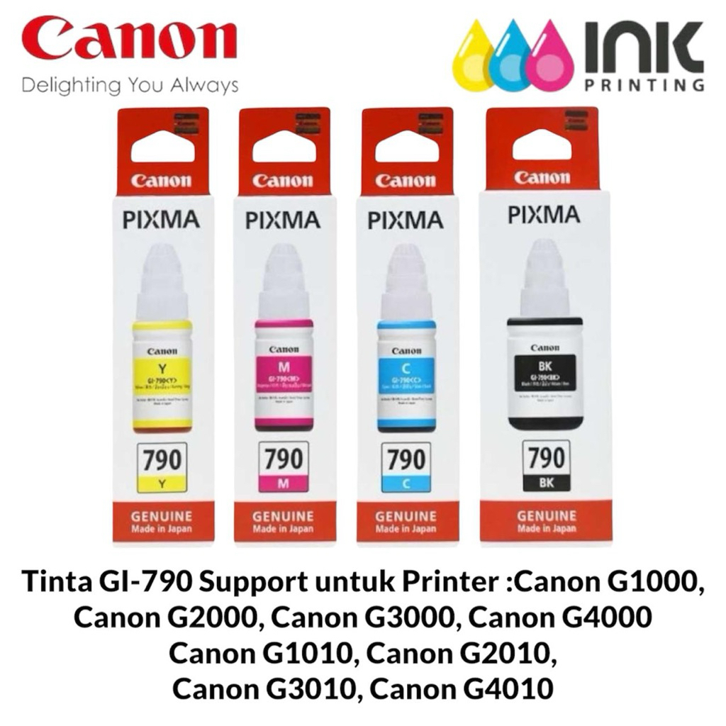 TINTA CANON PIXMA GI-790 ORIGINAL UNTUK PRINTER G1010 G2010 G3010 G4010
