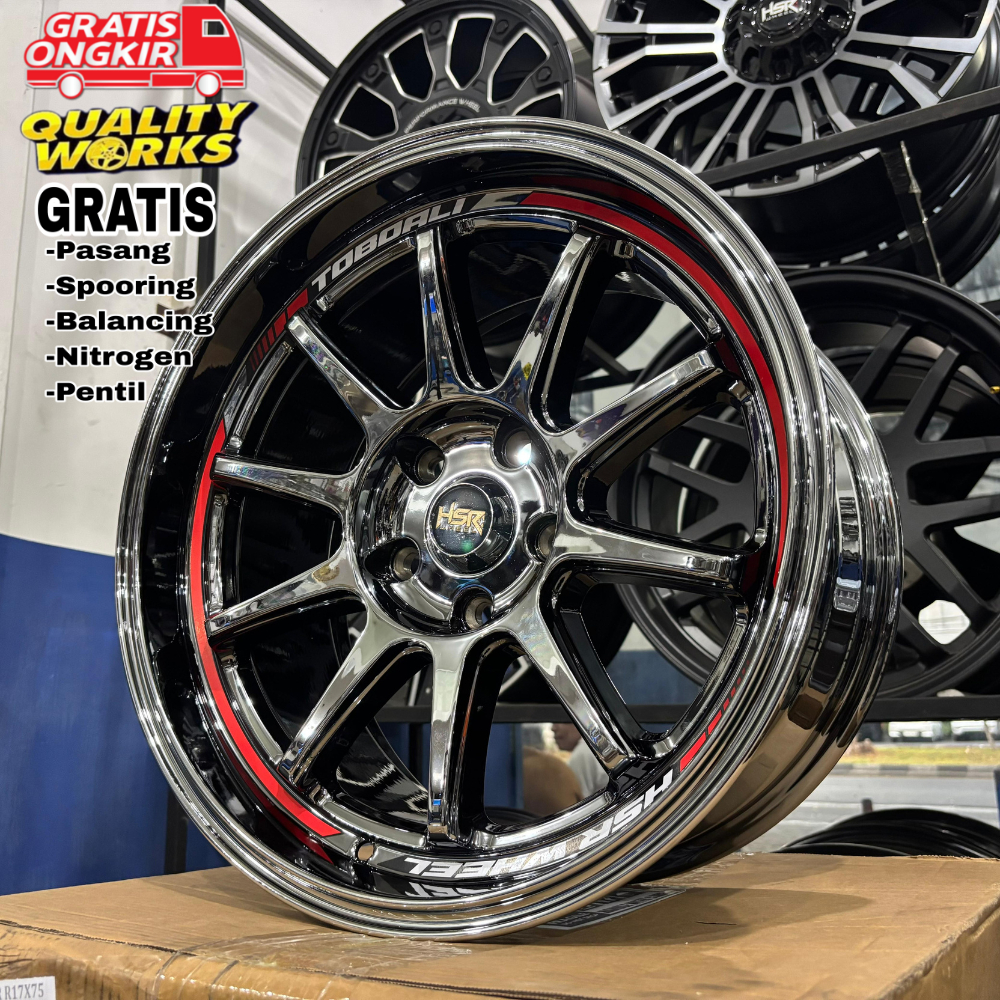 Velg Black Chrome Ring 17 Hsr Wheel Toboali Mobil Xpander, Reborn, Terios