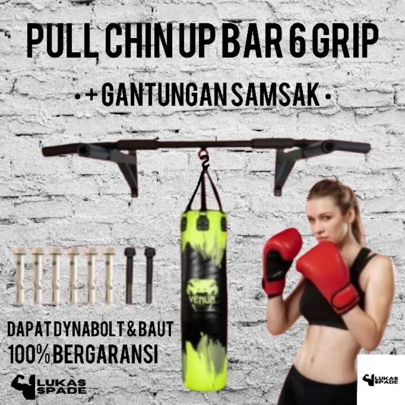 Best Sale Alat Pull Up Bar 6 Grip Fitness Dinding Rumah Kuat 200 Kg