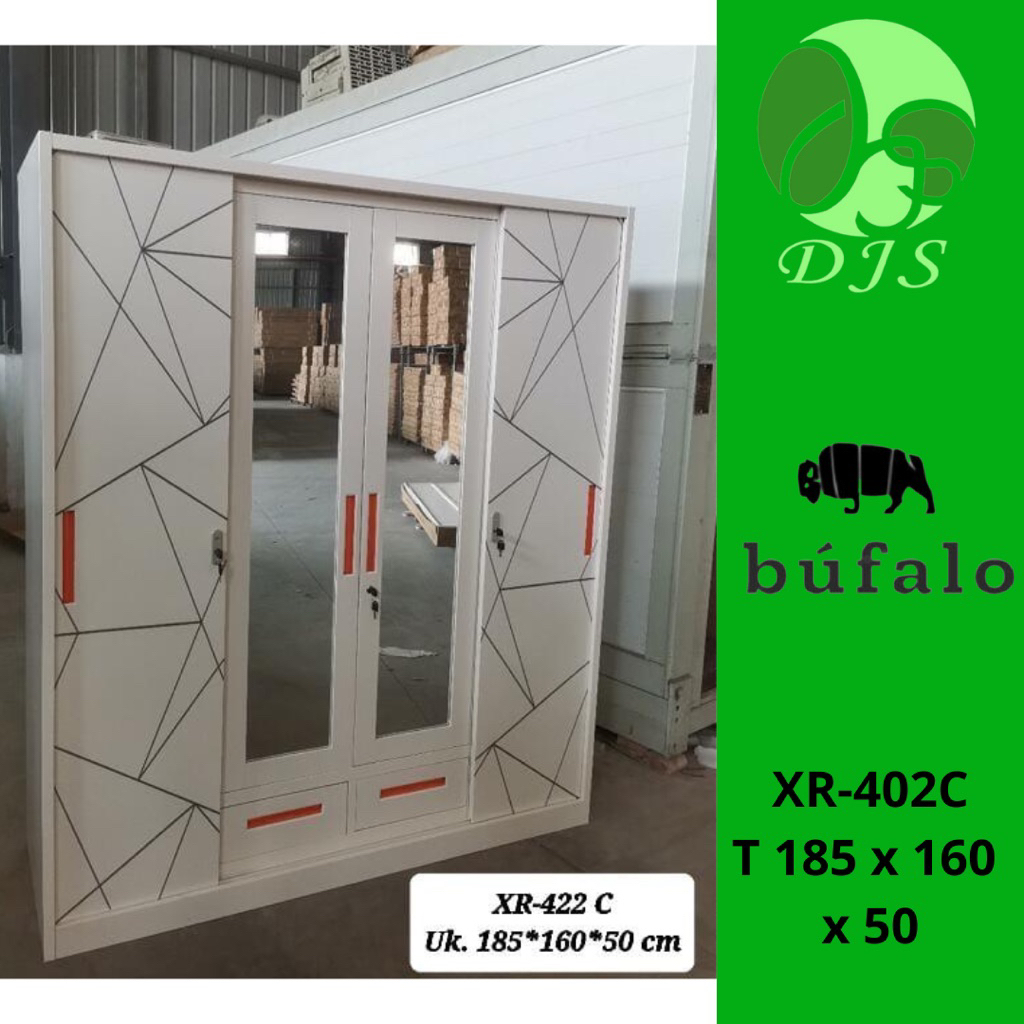 Lemari Baju Besi 4 Pintu  XR -  Lemari Baju Besi - lemari Pakaian Besi 4 pintu - Lemari Baju 4 pintu