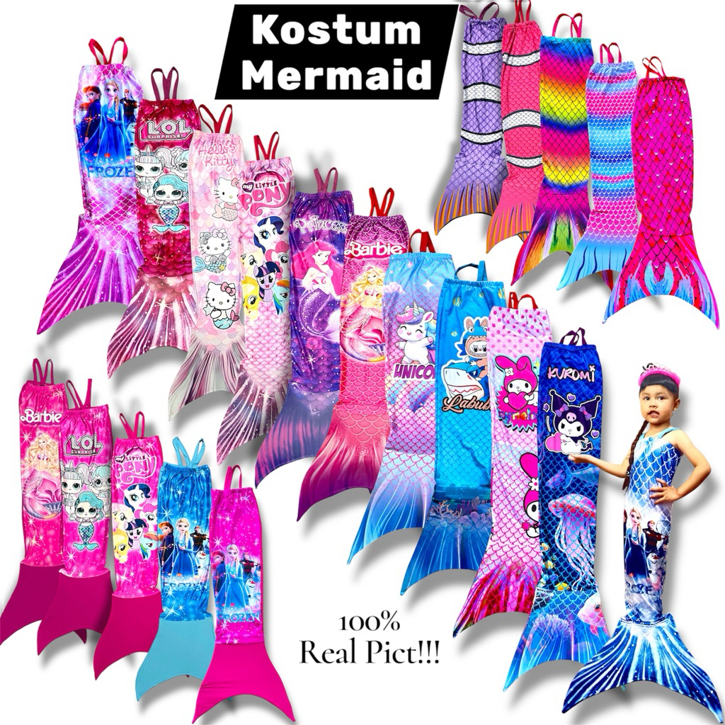 Baju Renang Kostum Mermaid Baju Duyung Princes PREMIUM