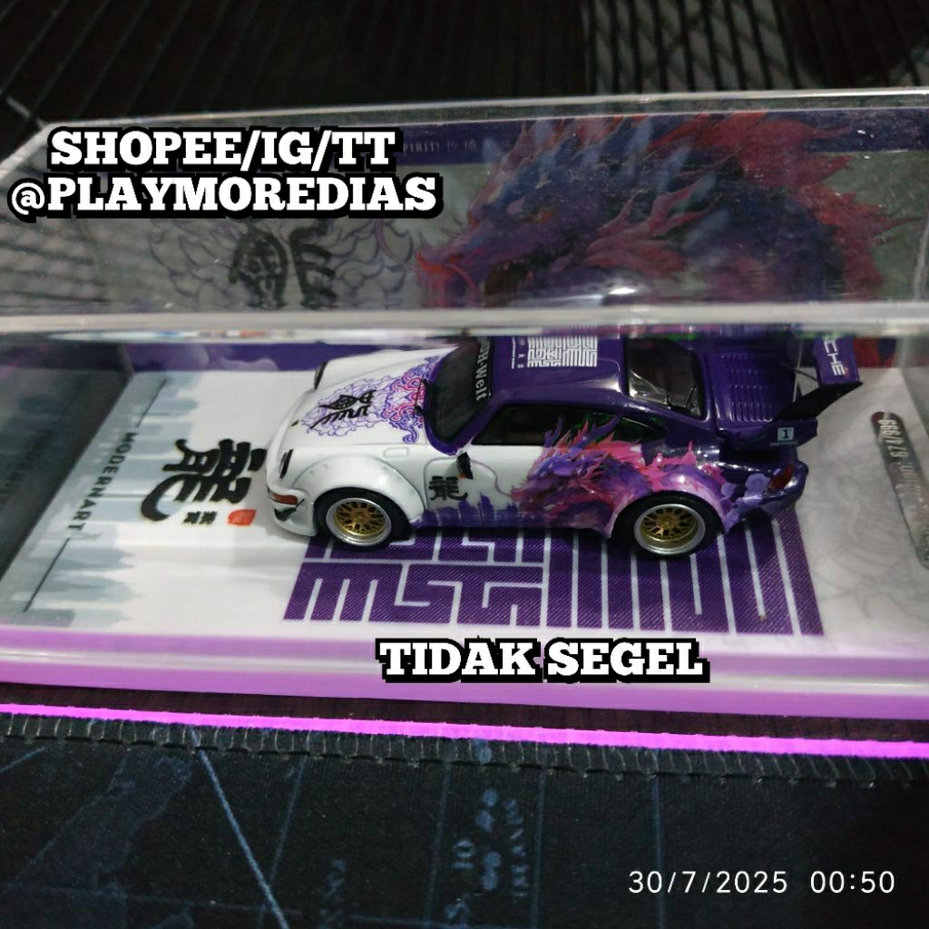 Modern Art Fortune Dragon RWB Porsche Purple Tidak Segel