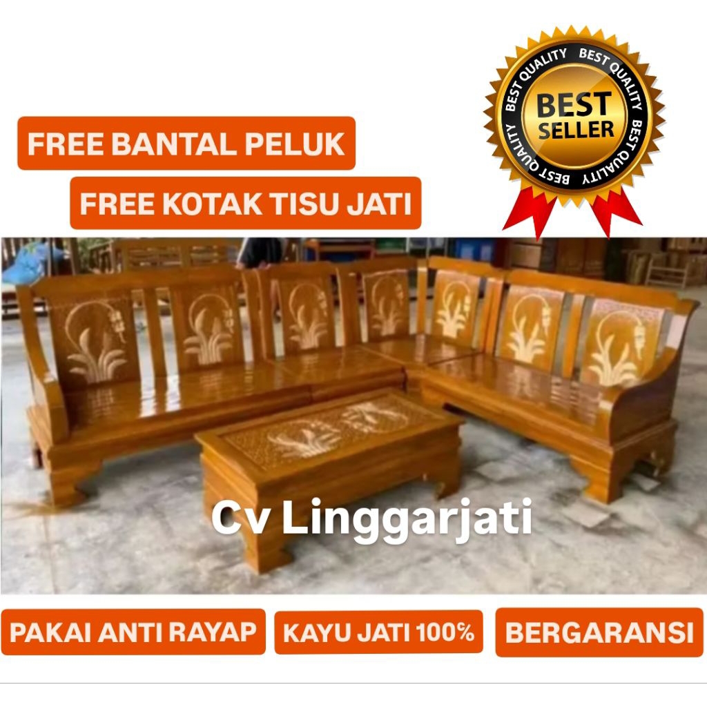 Kursi Tamu Jati Minimalis Sudut Semut