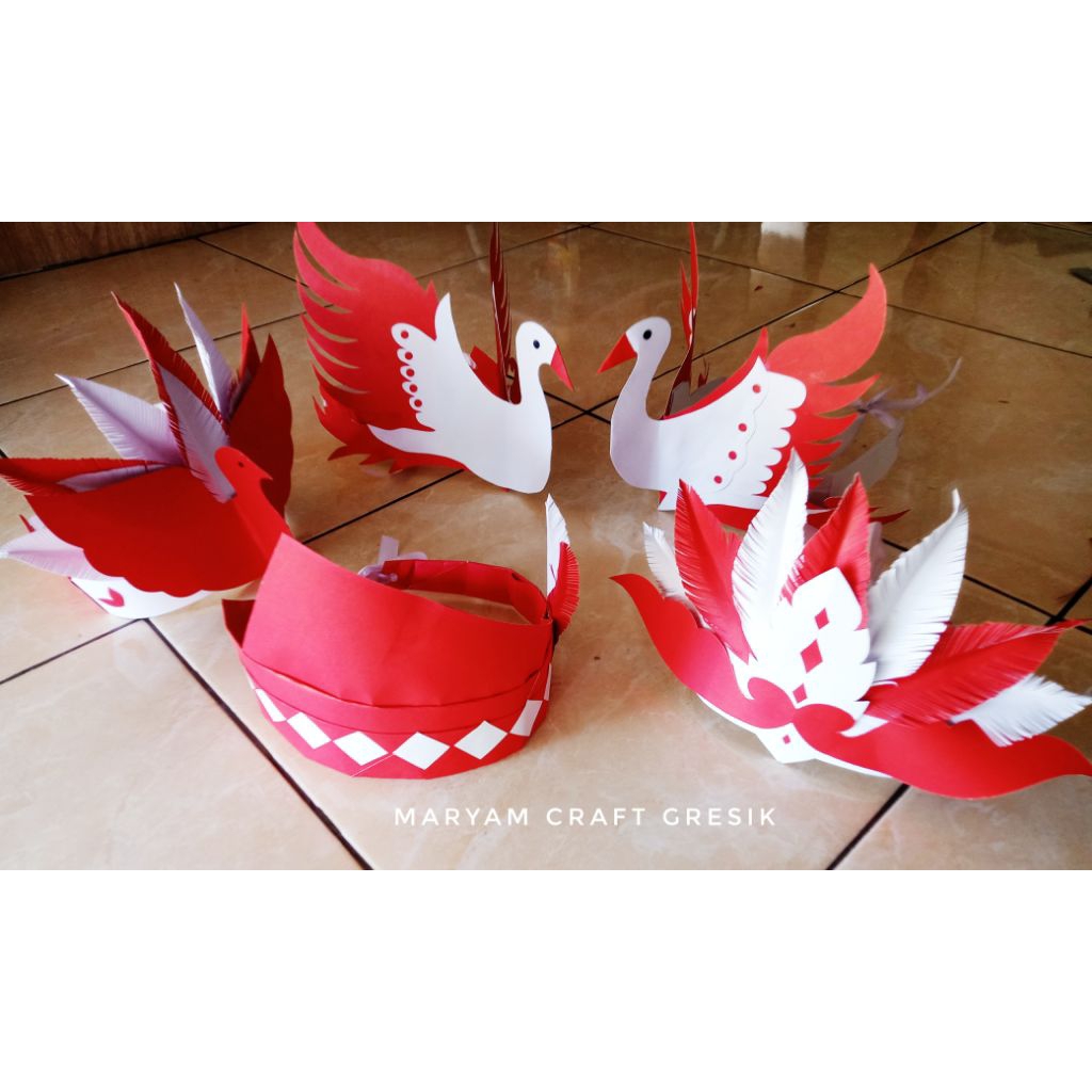 topi merah putih/topi agustusan/hiasan kepala merah putih/mahkota merah putih