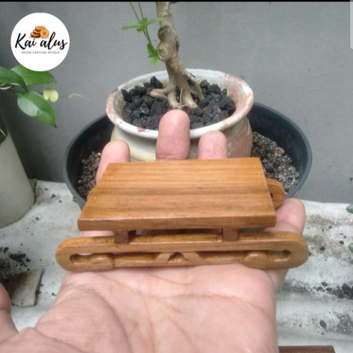 Meja tatakan bonsai mame shito bahan kayu jati