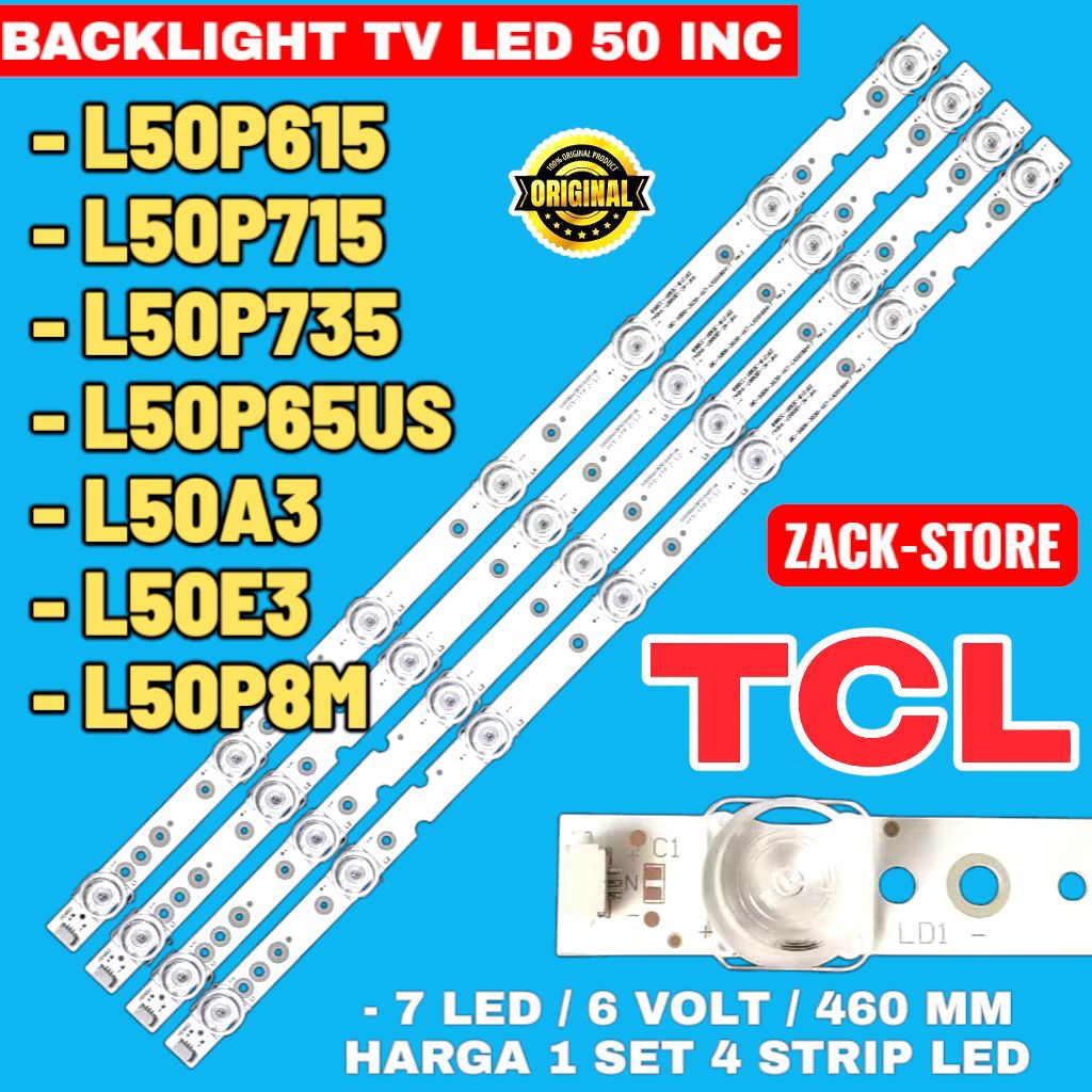BACKLIGHT TV LED TCL 50 INC L50P65US L50P615 L50P715 L59A3