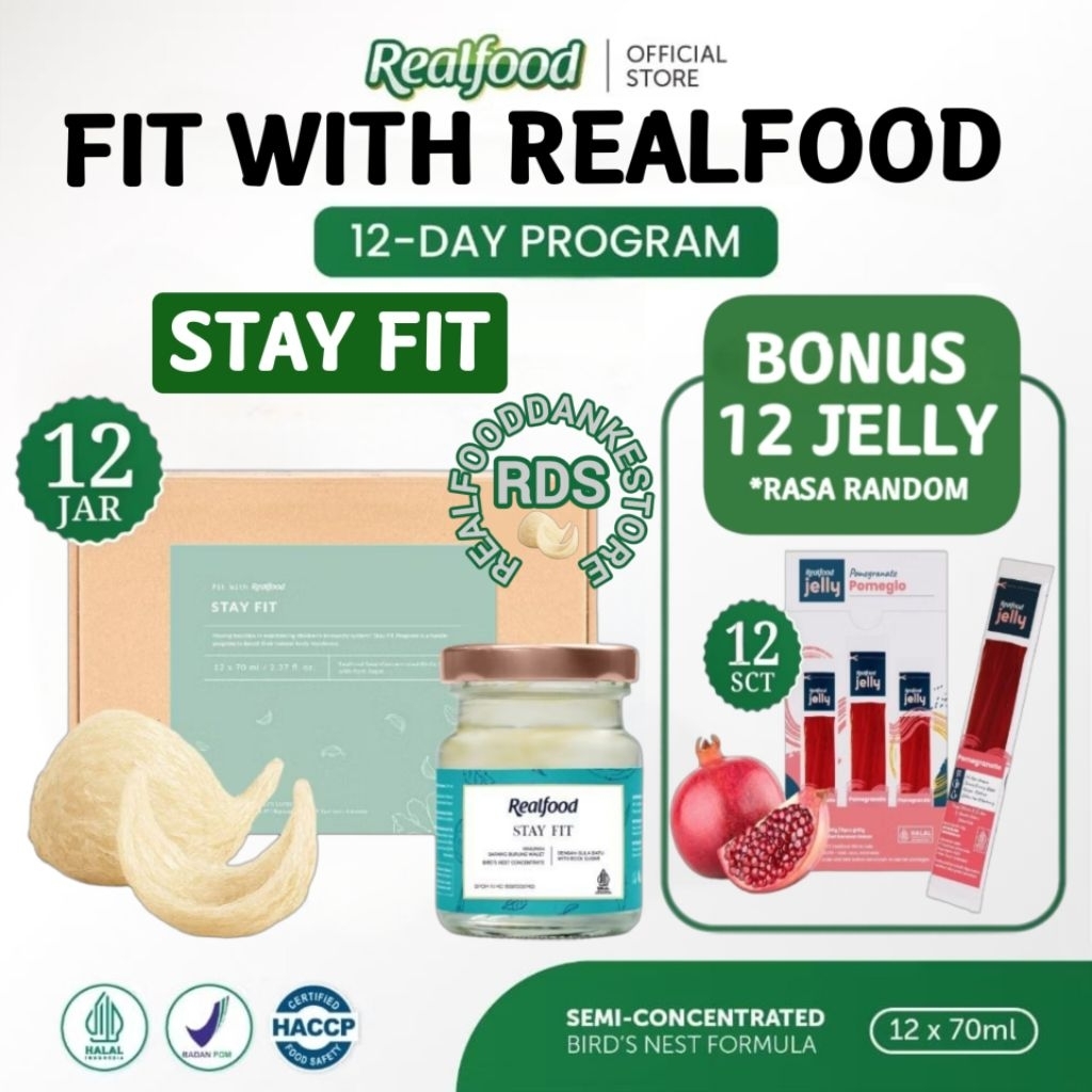 

Realfood Stay Fit 6 Botol & 12 Botol Bonus Jelly ( Minuman Sarang Burung Walet ) RDS
