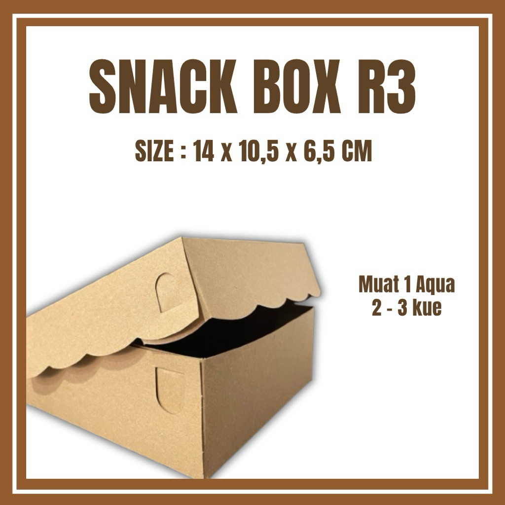 

Kemasan R3 Dus Snack Kotak Kemasan Renda Polos Termurah non laminasi