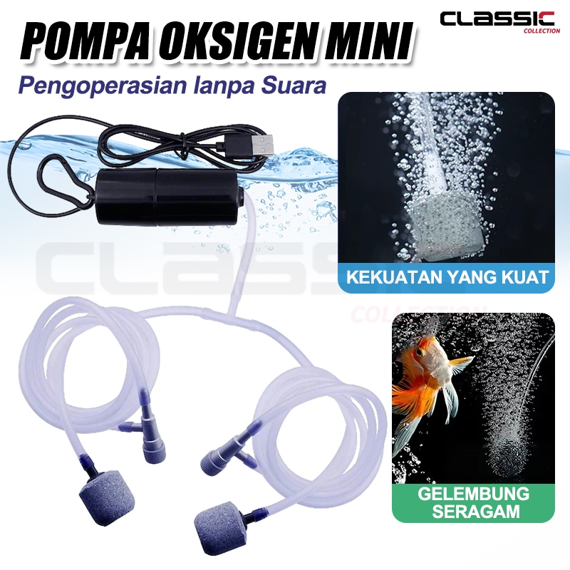 Aerator Aquarium Usb Hemat Daya Kuat Dan Tahan Lama/Mini Aerator Usb Air Pump Oxygen Portable /Umpan