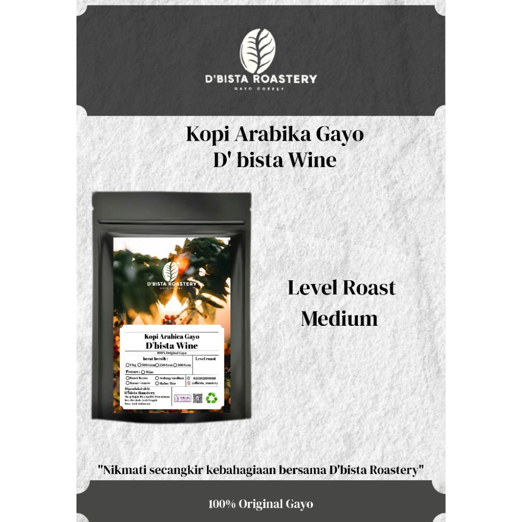 

Kopi Arabika Gayo D'bista wine proses