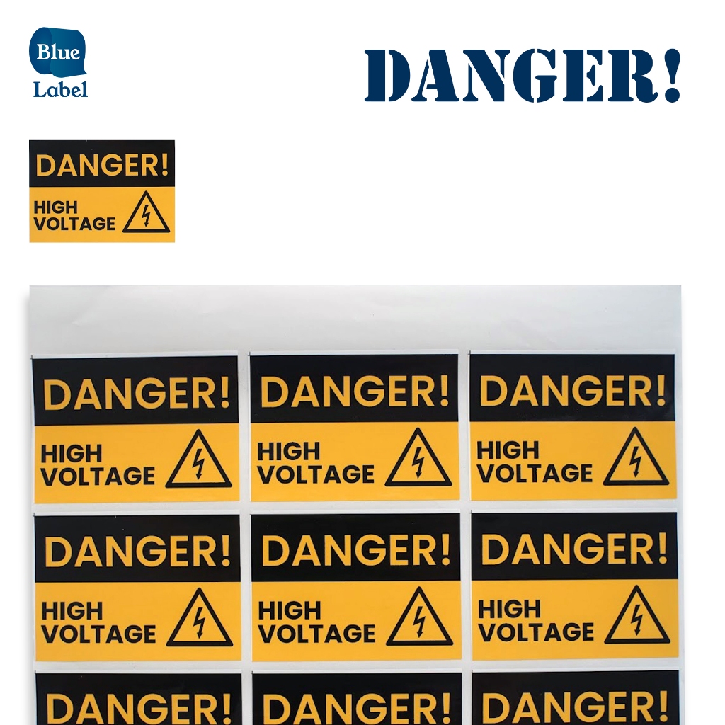

Blue Label Stiker 'Danger High Voltage' 5X7 CM | Label Stiker Peringatan Bahaya