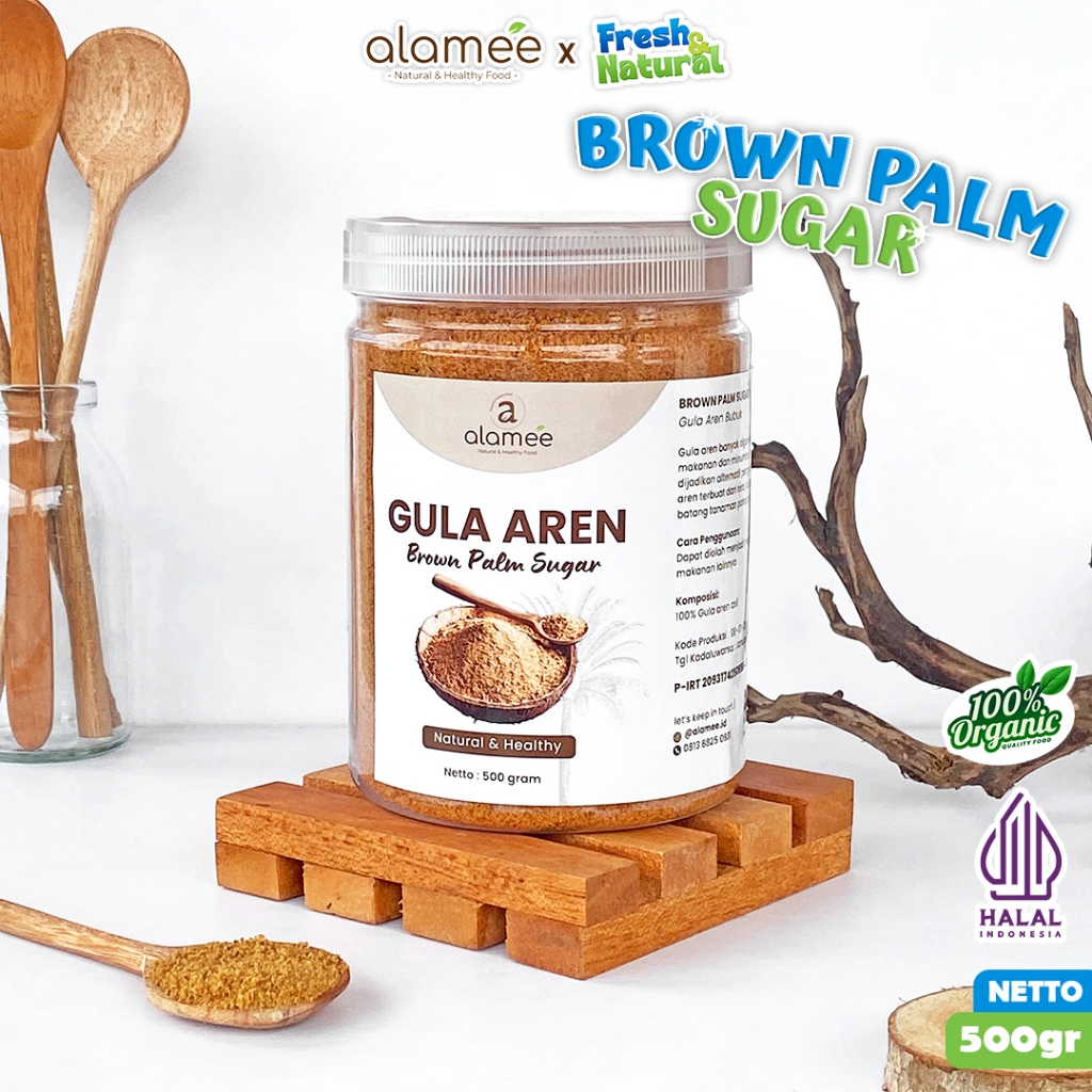 

ALAMEE Gula Aren Bubuk Organik Asli Powder Palm Sugar Premium Semut Natural Organic Organik 500 Gram fresh and natural