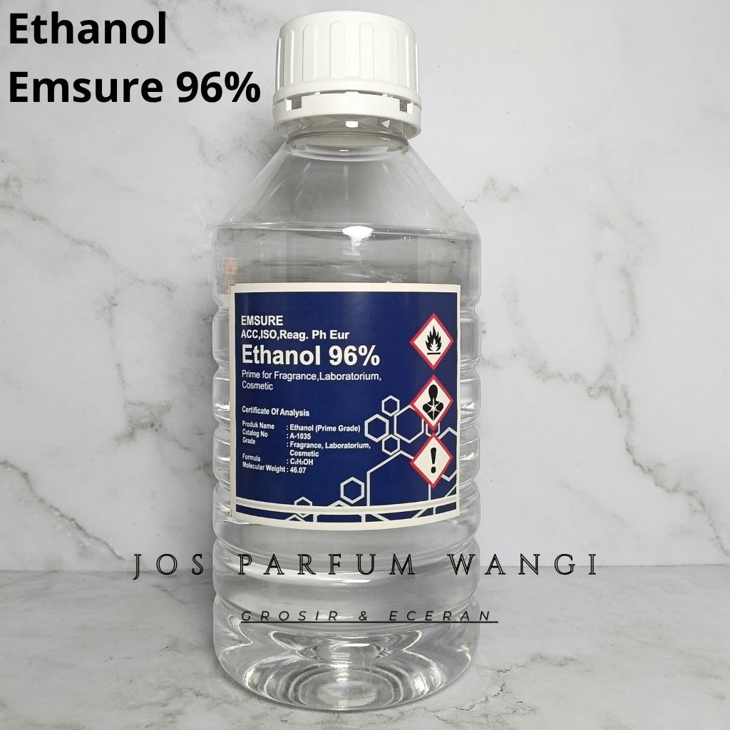 (1 LITER) EMSUR ETHANOL 96 KEMASAN 1 LITER. ETANOL CAMPURAN BIBIT PARFUM TERBAIK. FRAGRANCE GRADE