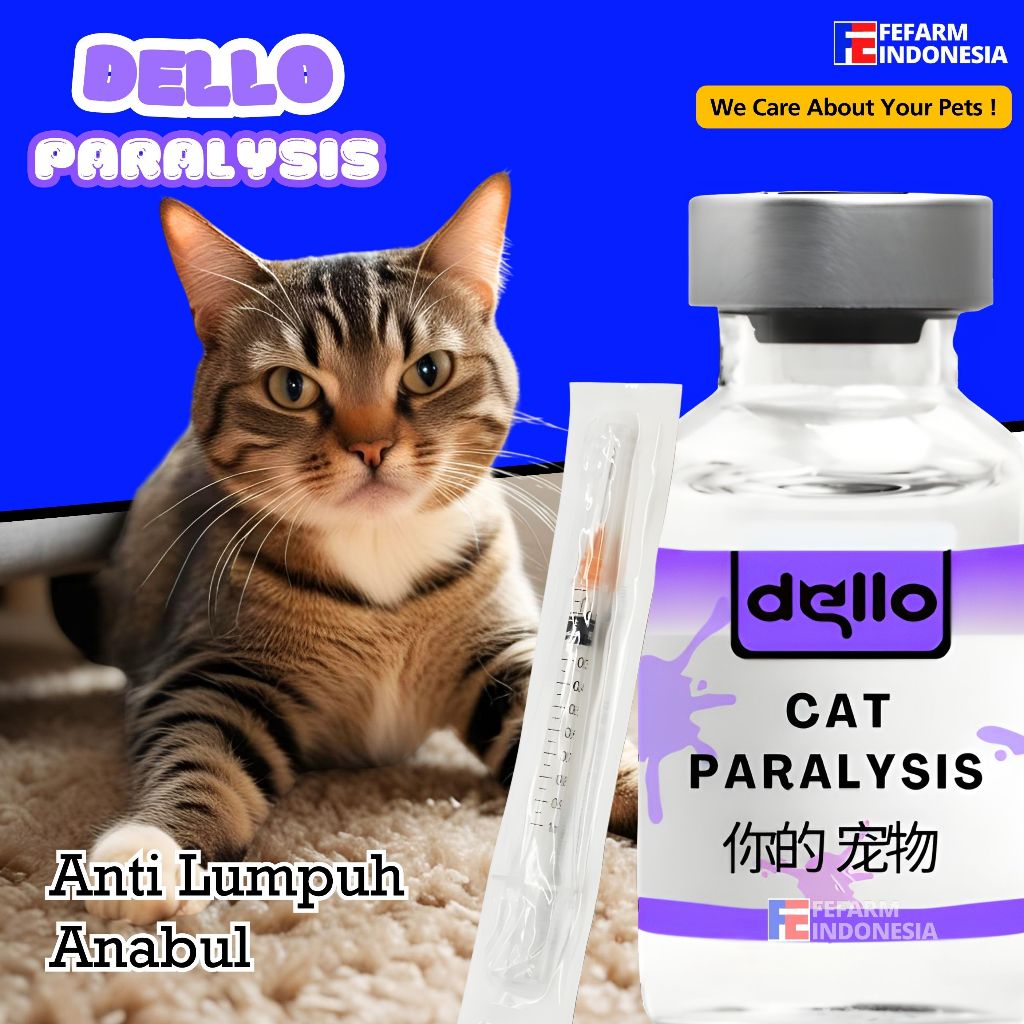 OBAT LUMPUH KUCING DELLO OBAT KEJANG DEHIDRASI TETANUS FEFARM