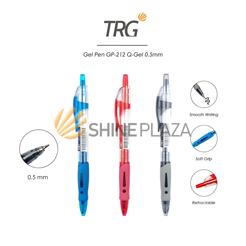 

TRG Q Gel Pen GP-212 0.5mm - Pulpen Bolpen Pena Gel Hitam Biru Merah 0,5 mm TRG