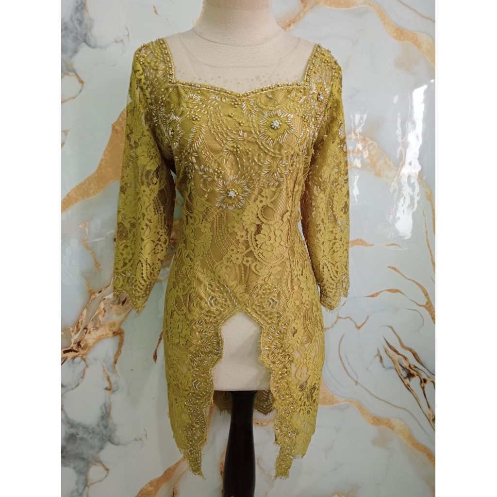 kebaya panjang hijau pupus ld 102-104