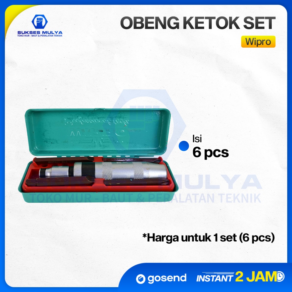 Impact Screwdriver Obeng Ketok Set Wipro 6 pcs
