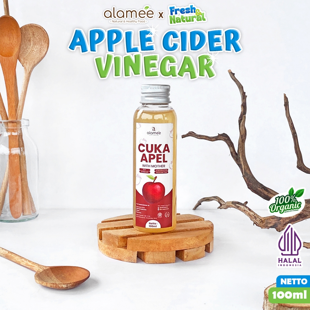 

ALAMEE Cuka Apel Original Vinegar With Mother Premium Organik Apple Cider Vinegar Sari Buah fresh and natural