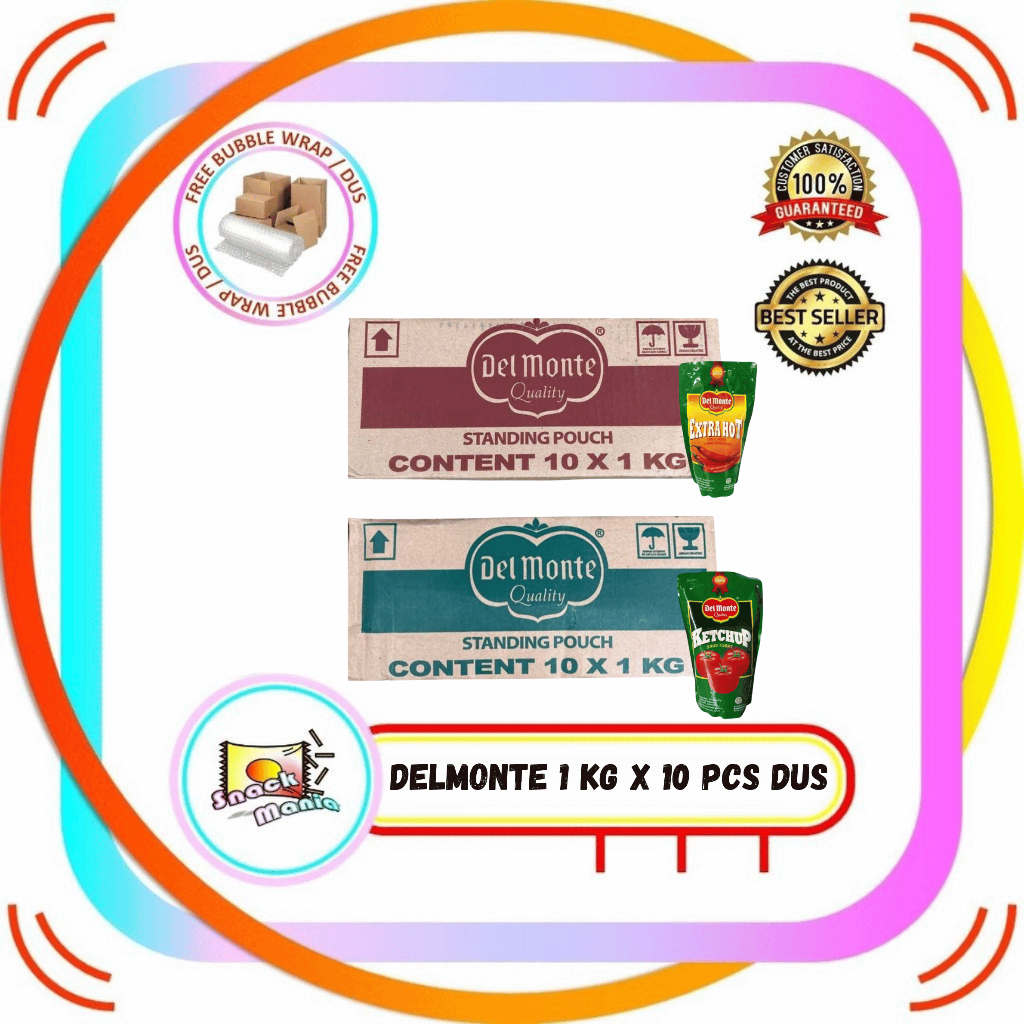 

Saos DELMONTE Ketchup Saus Tomat / Extra Hot Lombok ~ 1 kg x 10 pcs DUS
