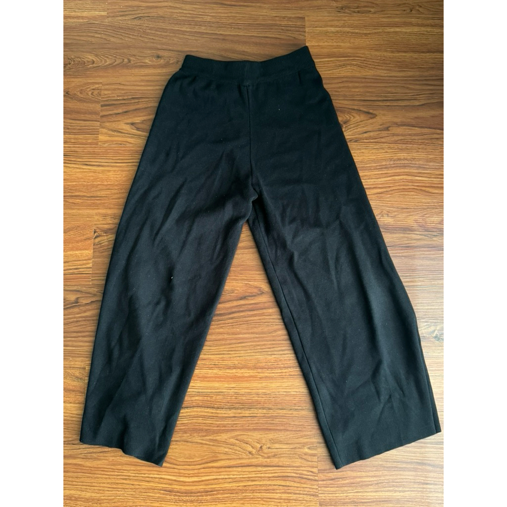 celana knit panjang hitam black katun preloved
