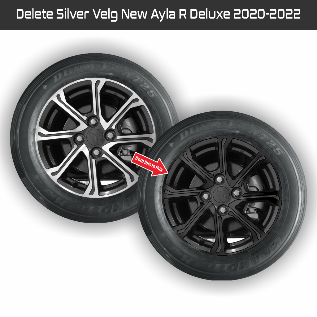 Sticker Delete Silver Velg Daihatsu New Ayla R Deluxe 2020-2022 R14