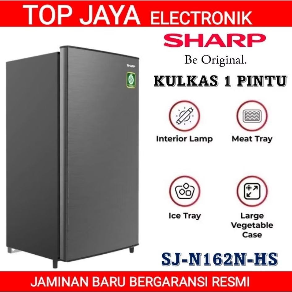 KULKAS SHARP 1 PINTU SJ-N162N-HS 133/LEMARI ES 1 PINTU SHARP/LEMARI ES SHARP 1 PINTU NEW SERIES