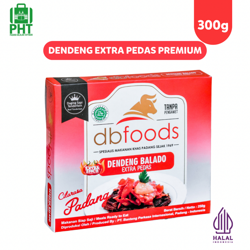 

Dendeng Balado Ekstra Pedas DBFOODS Premium 300g Original Praktis Siap Makan Asli Padang