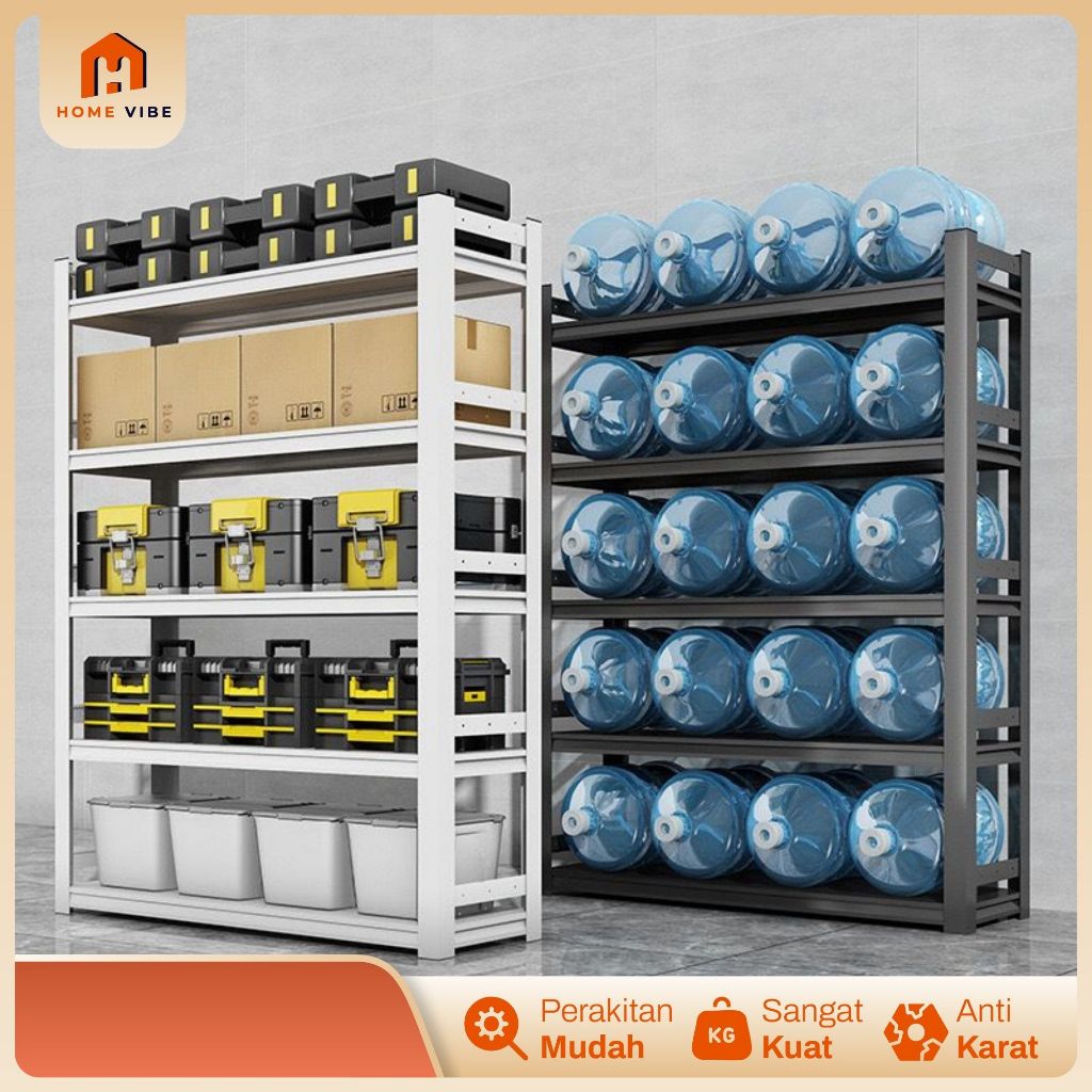 Rak Besi Siku 4-6 Susun 100% Besi Rak Gudang Rak Serbaguna Rak Dapur Rak Aquarium Rak Besi Siku