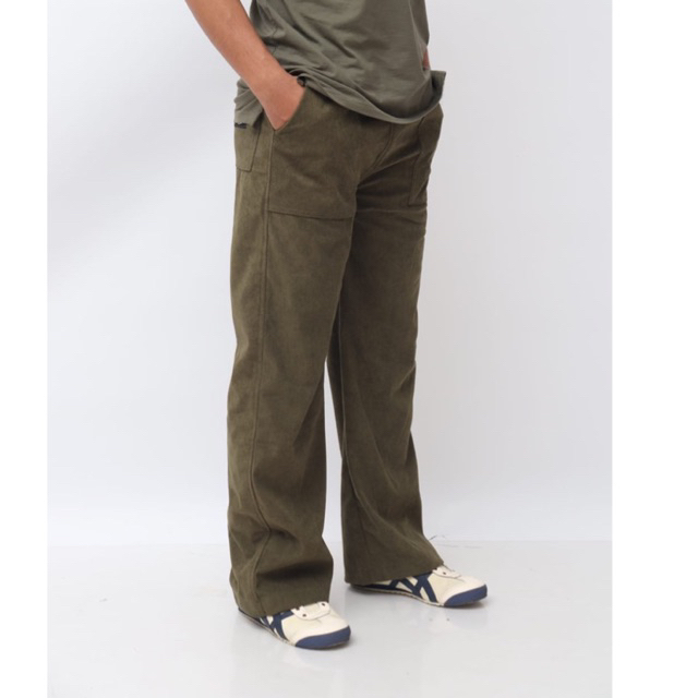 celana corduroy oversize pria celana coduroy panjang unisex