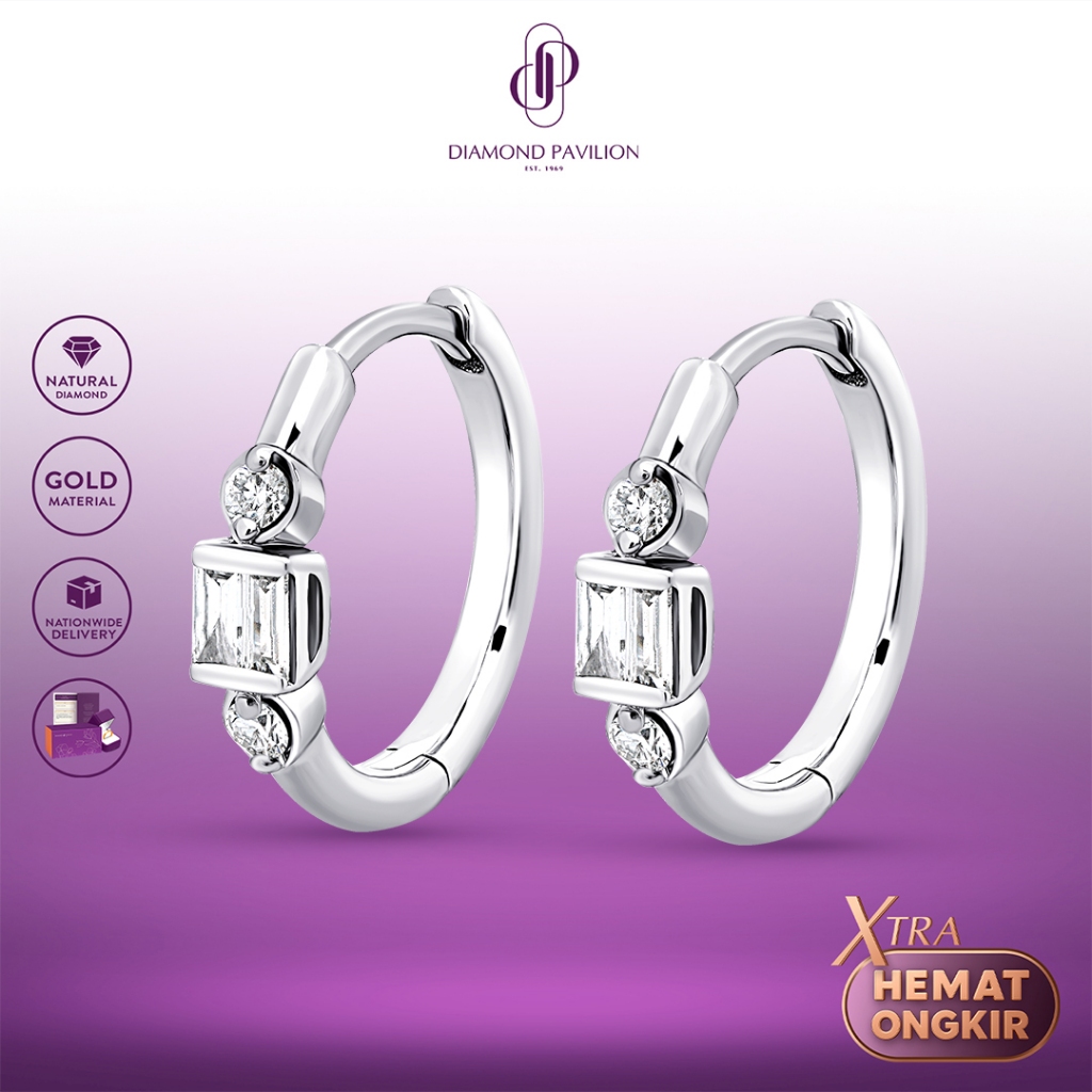 Diamond Pavilion Anting Emas Batu Berlian Camellia Earring