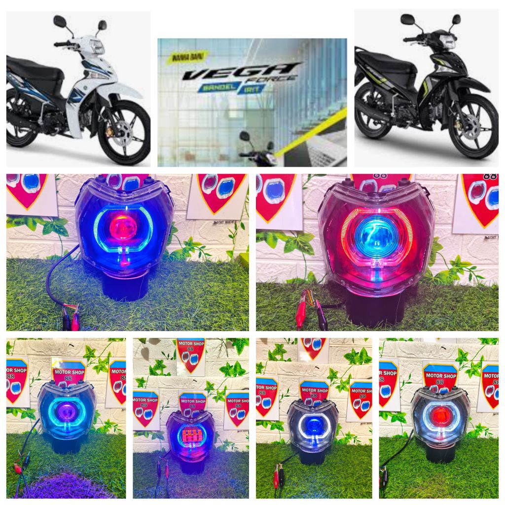 reflektor depan Yamaha Vega force Fi injeksi custom lampu biled ukuran 4,5in super terang tinggal pa