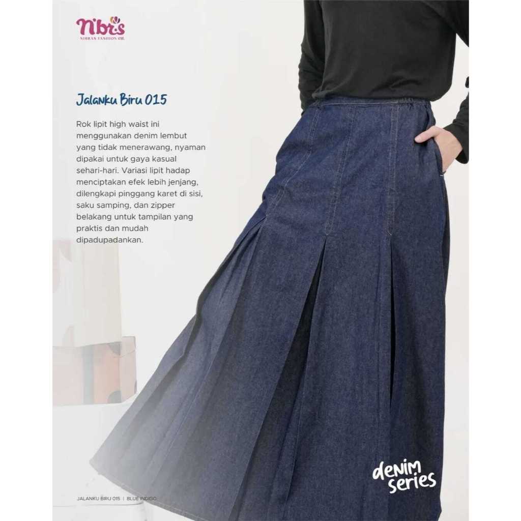 ROK NIBRAS TERBARU SEPESIAL DENIM JEANS / JALANKU BIRU 015 DENIM SERIES / BAWAHAN ROK NIBRAS SYARI T