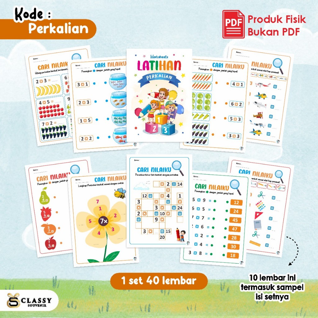 

BUKU WORKSHEET UKURAN A5 - LEMBAR KERJA ANAK PINTAR - BUKU AKTIVITAS ANAK