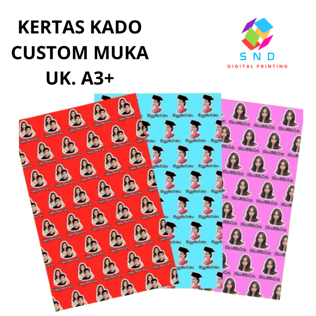 

KERTAS KADO CUSTOM MUKA / KERTAS KADO / ESTETIK / LUCU / ULANG TAHUN