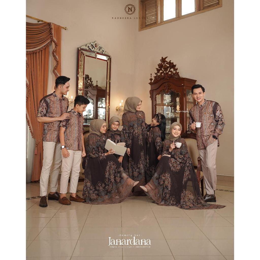 JANARDANA FAMSET BROWN SUGAR BY NADHEERA LUXURY GAMIS WANITA DAN ANAK KEMEJA PRIA DAN ANAK